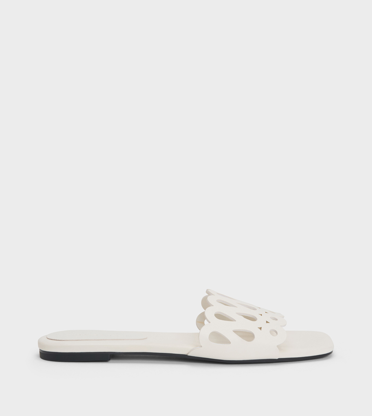 Solid Cut-Out Flat Sandals