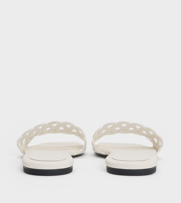 Solid Cut-Out Flat Sandals
