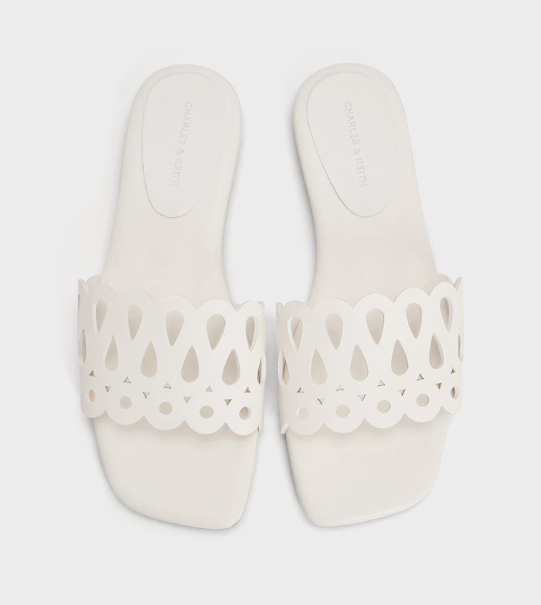Solid Cut-Out Flat Sandals