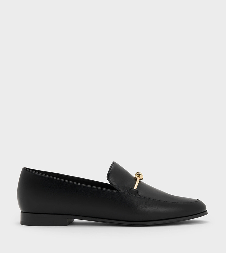 Metallic Knot Bar Loafers