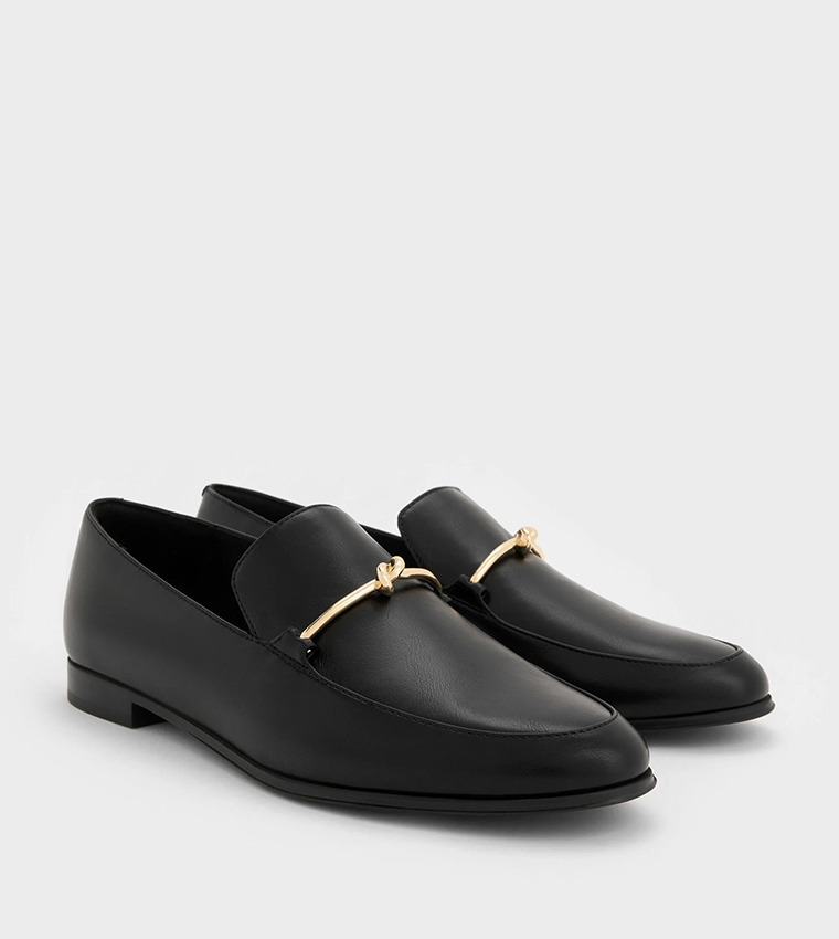 Metallic Knot Bar Loafers