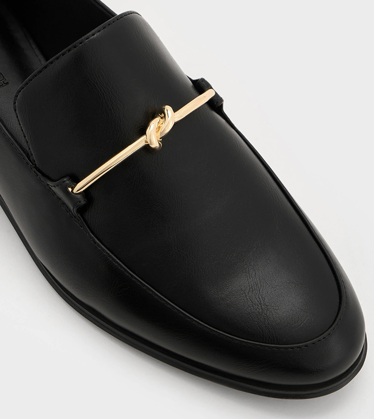 Metallic Knot Bar Loafers