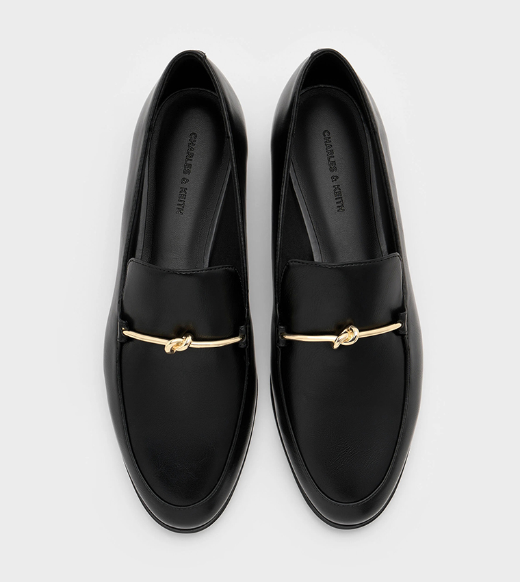 Metallic Knot Bar Loafers
