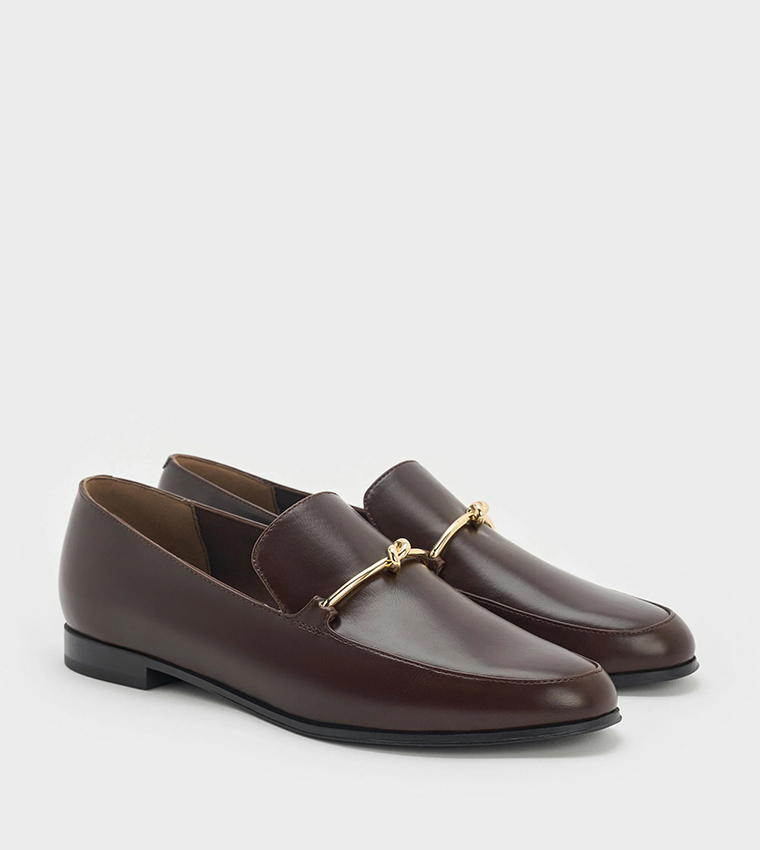 Metallic Knot Bar Loafers
