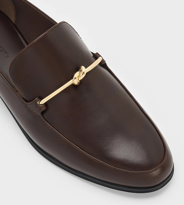 Metallic Knot Bar Loafers