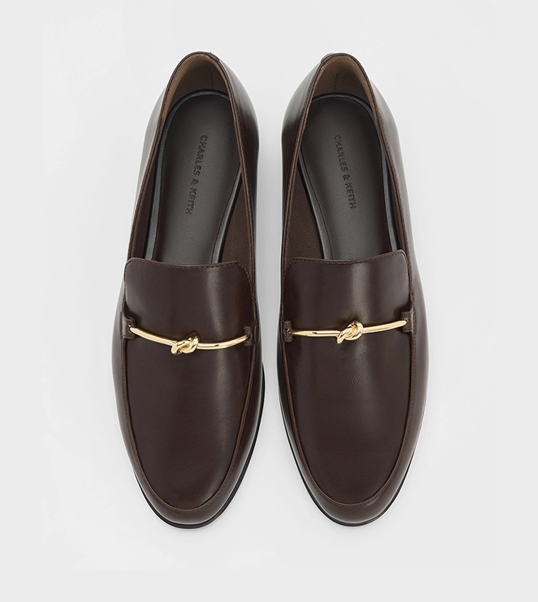 Metallic Knot Bar Loafers