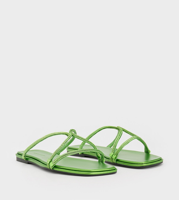 Embellished Open Toe Flat Sandals