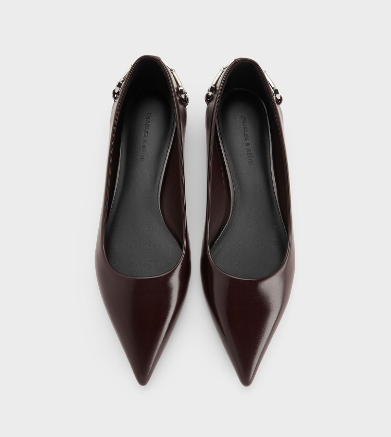 ERINNA Metal Detail Pointed Toe Ballerinas