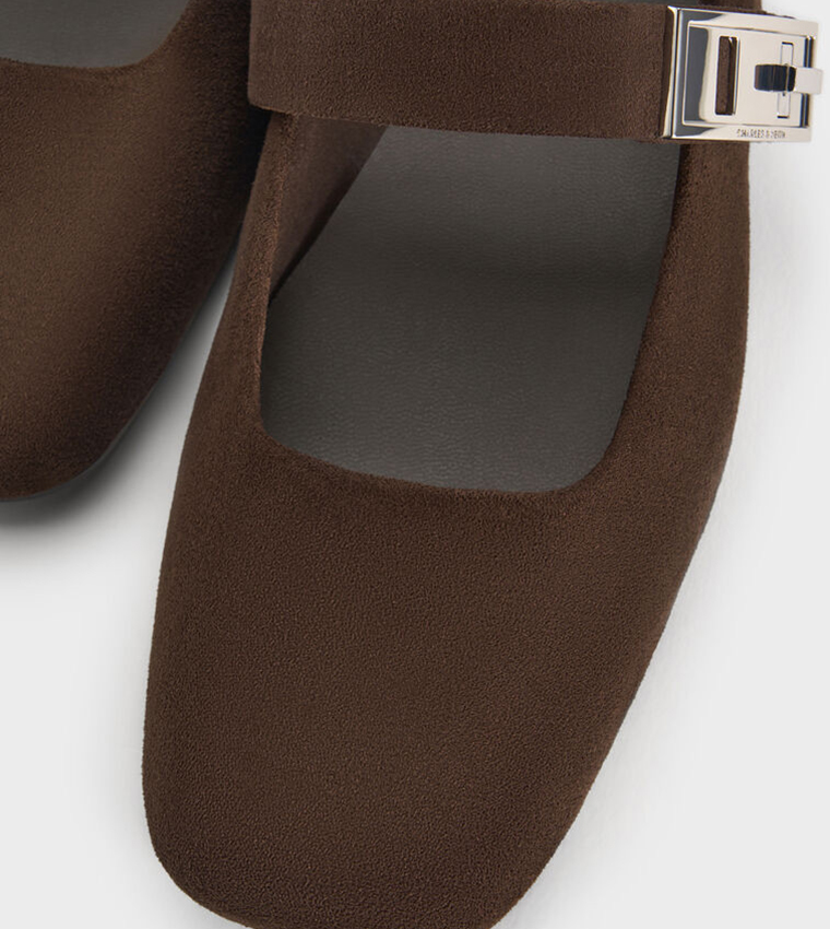 LANDO Faux Suede Mary Jane Shoes