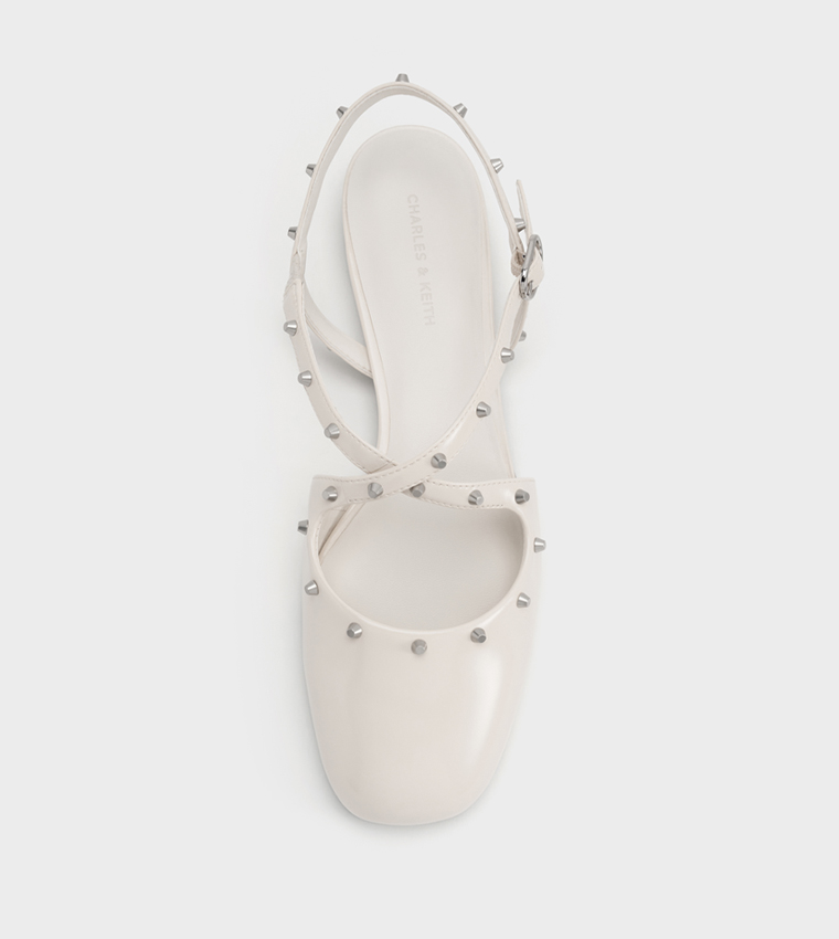Studded Crossover Slingback Flats