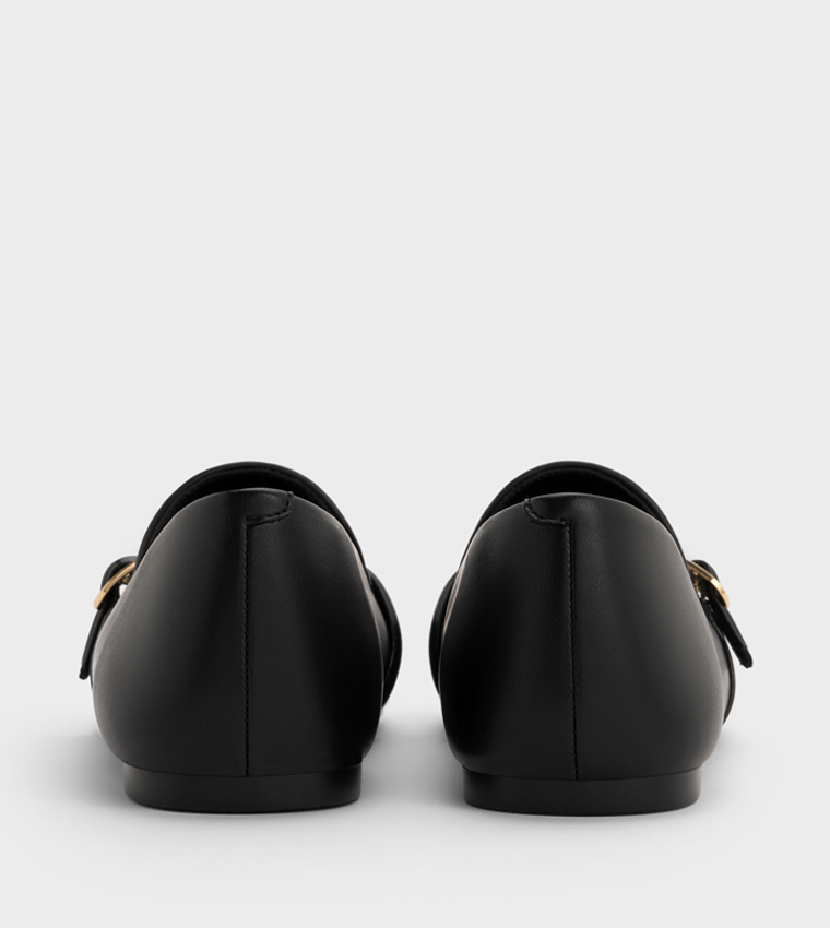 Tweed Buckle Detail Loafers