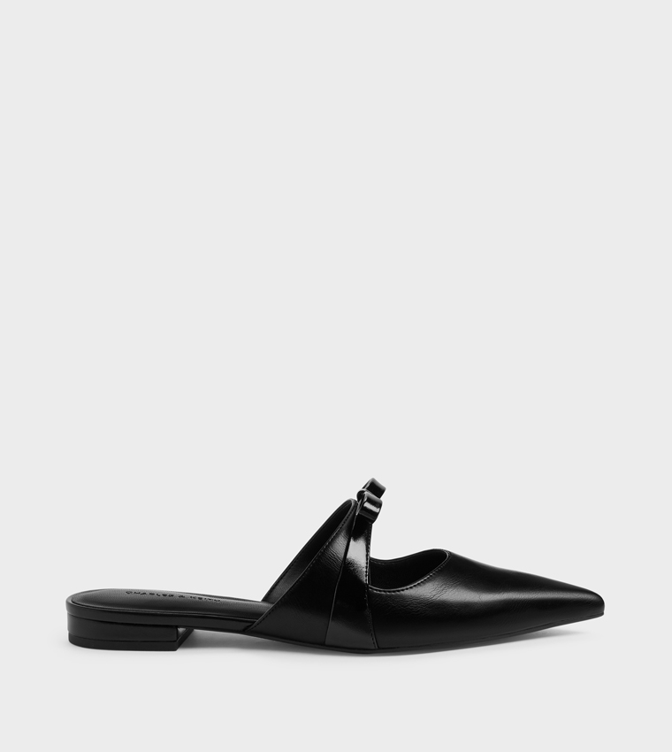 KALEEN Solid Bow Detail Pointed Toe Mules