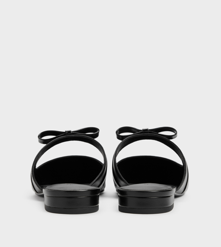 KALEEN Solid Bow Detail Pointed Toe Mules