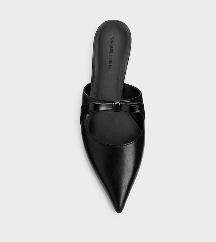 KALEEN Solid Bow Detail Pointed Toe Mules