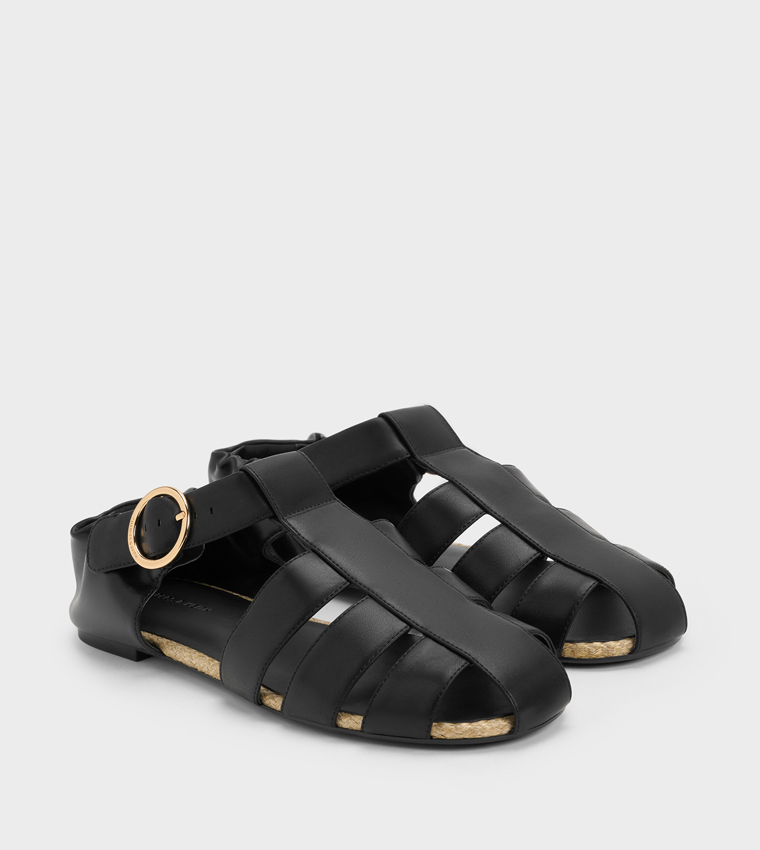 Caged Flat Espadrille Sandals