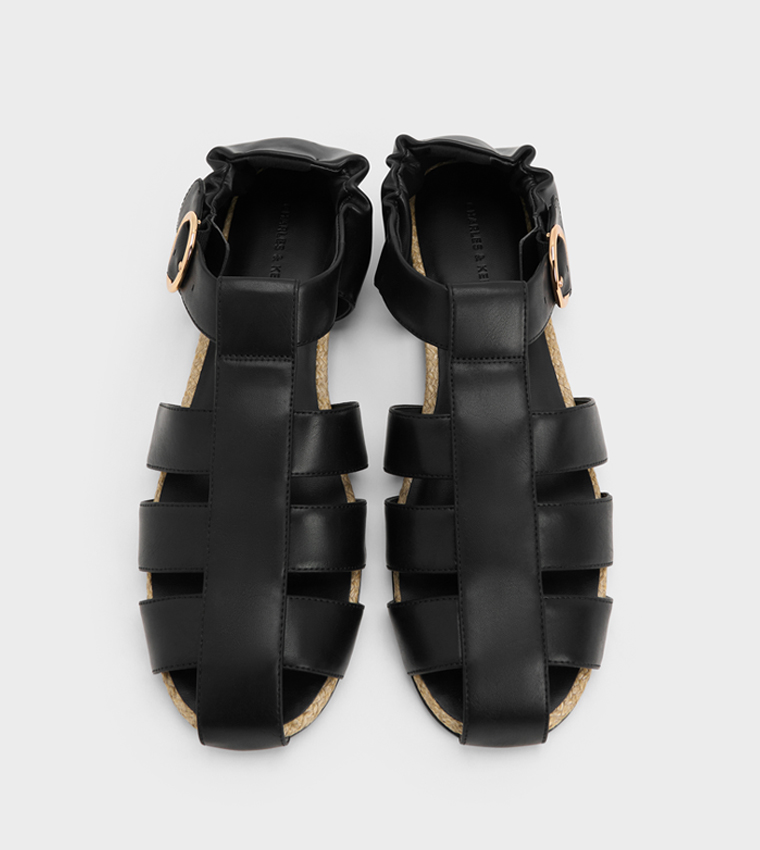 Caged Flat Espadrille Sandals