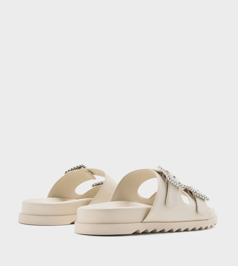 Charles & Keith  Flat Sandals - Off White Flat Sandals