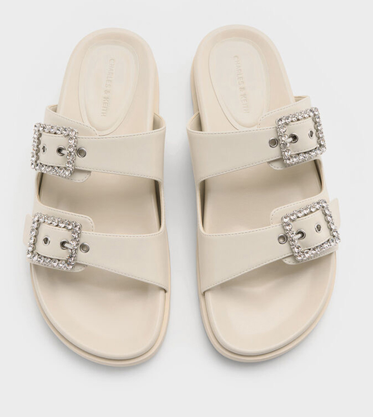 Charles & Keith  Flat Sandals - Off White Flat Sandals
