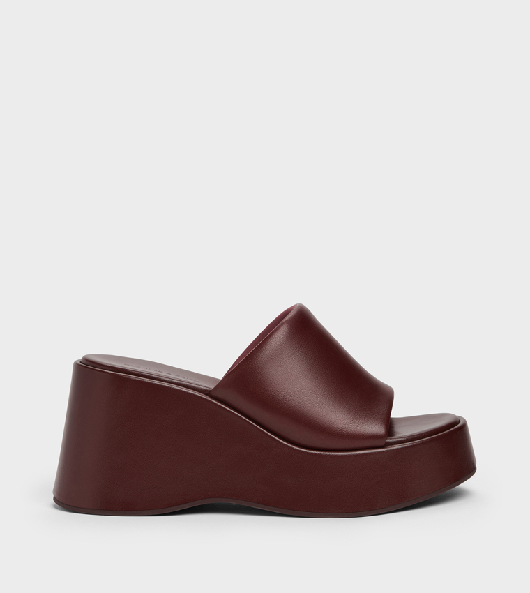 Solid Open Toe Platform Wedge Sandals
