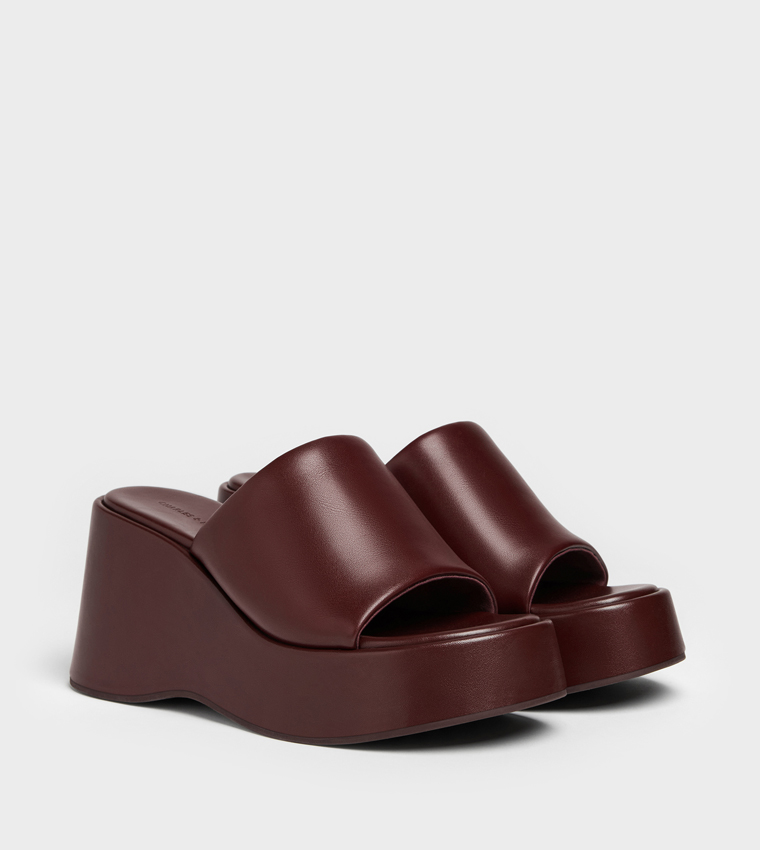 Solid Open Toe Platform Wedge Sandals