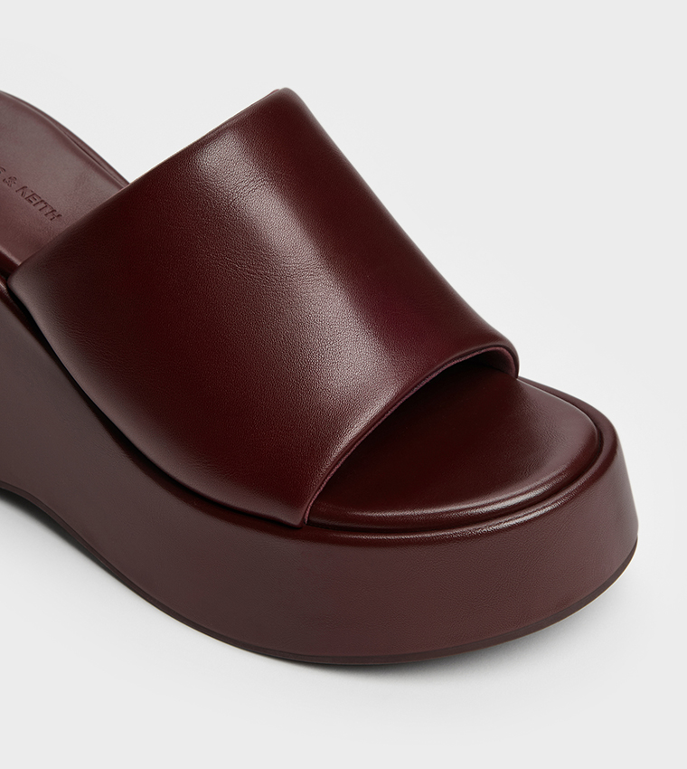 Solid Open Toe Platform Wedge Sandals
