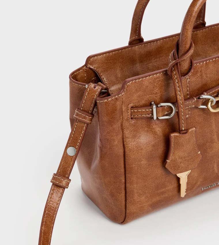 DELFINA Belted Mini Tote Bag