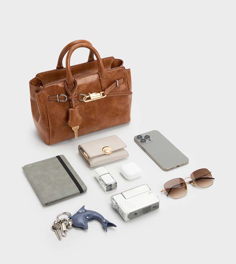 DELFINA Belted Mini Tote Bag