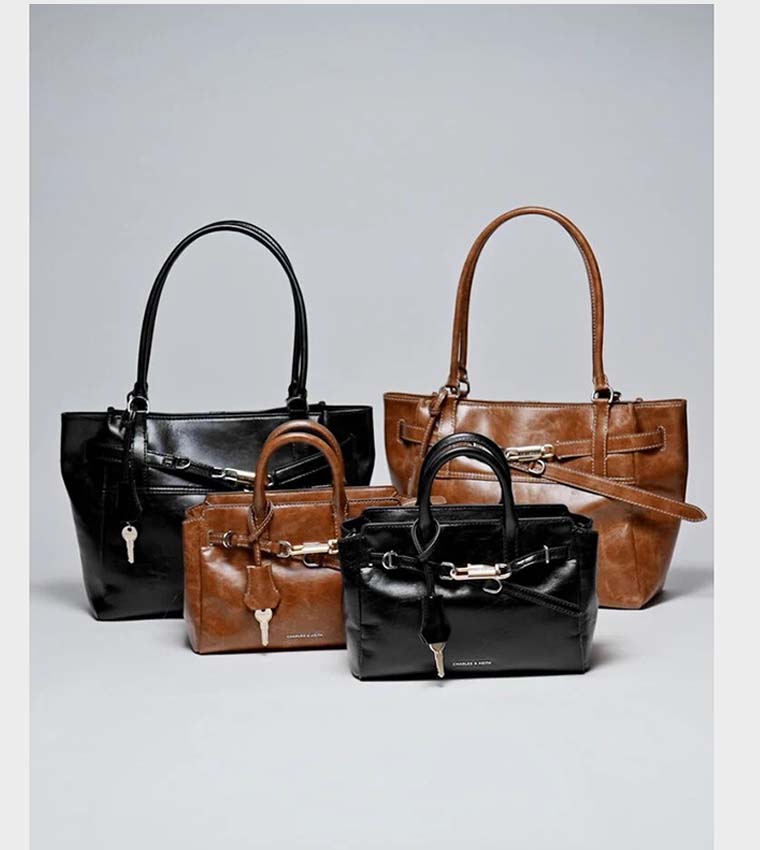 DELFINA Belted Mini Tote Bag