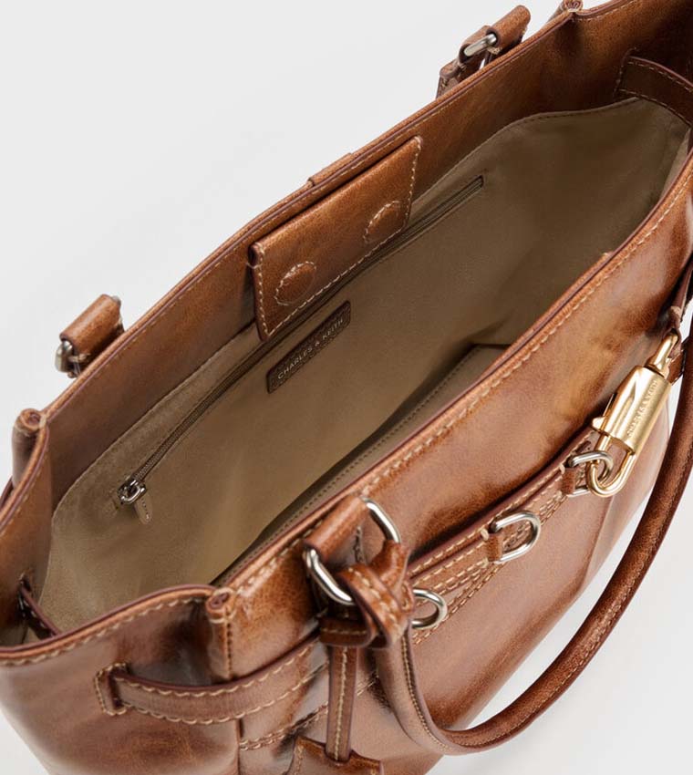 DELFINA Belted Tote Bag