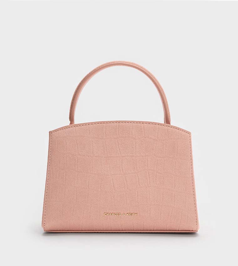 AUBRIELLE Croc-Effect Belted Top Handle Bag