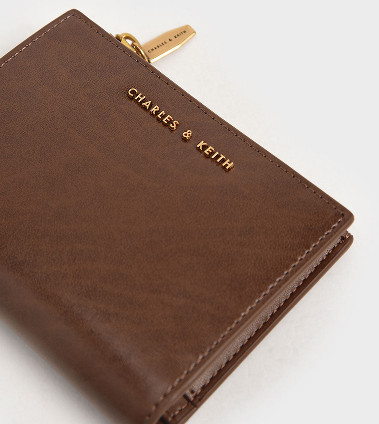 Mini Top Zip Small Wallet-Brown