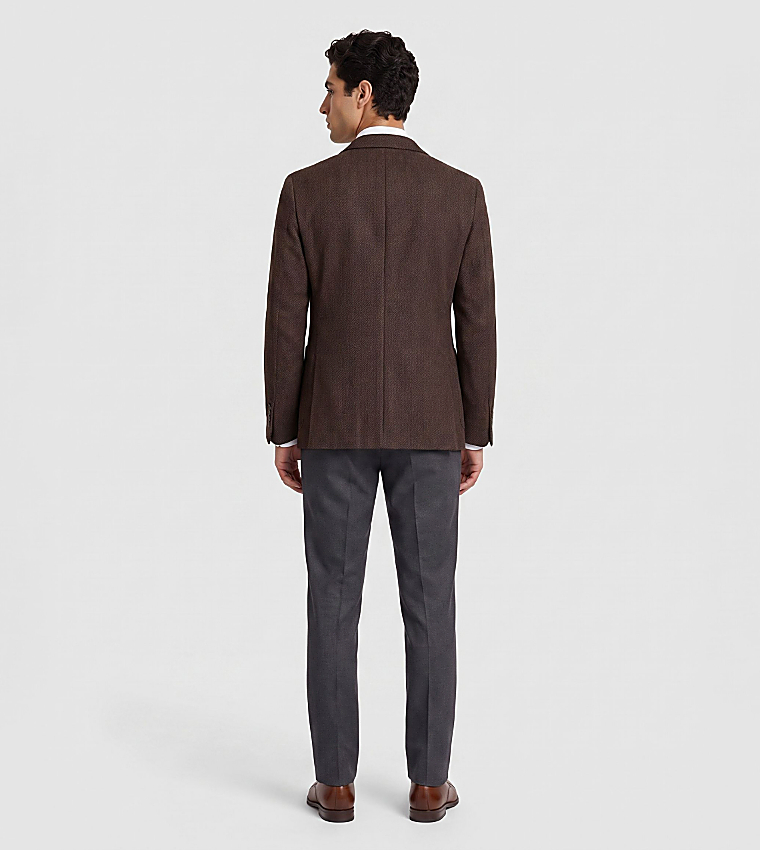 Herringbone Single Breasted Blazer