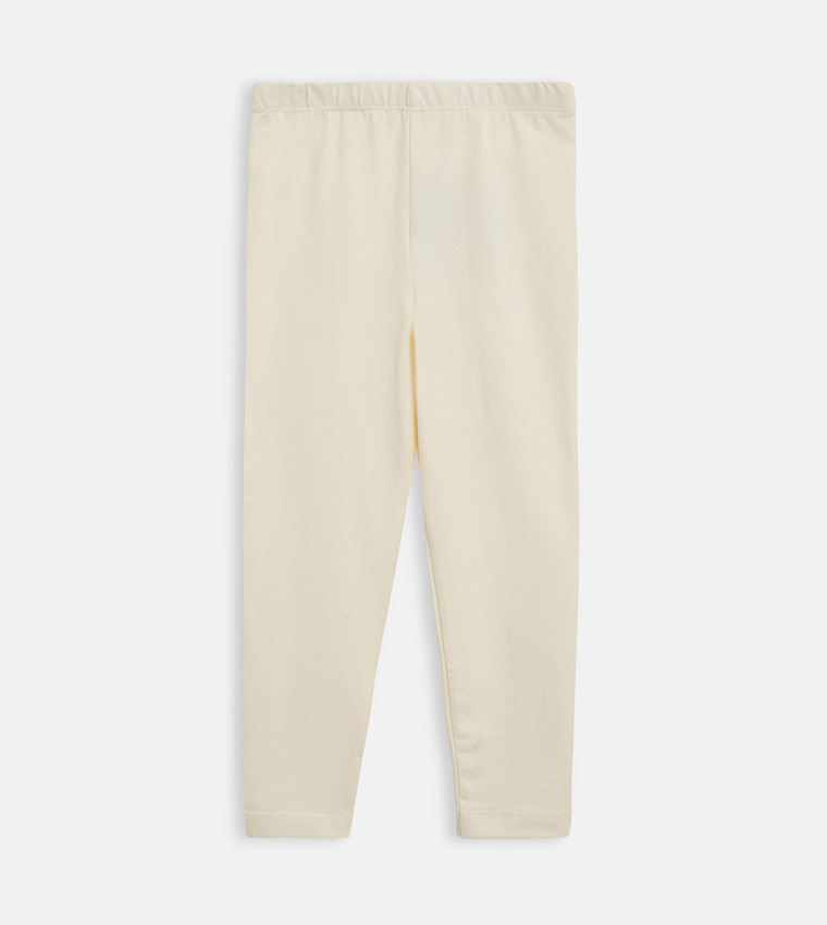Solid Elastic Waist Leggings