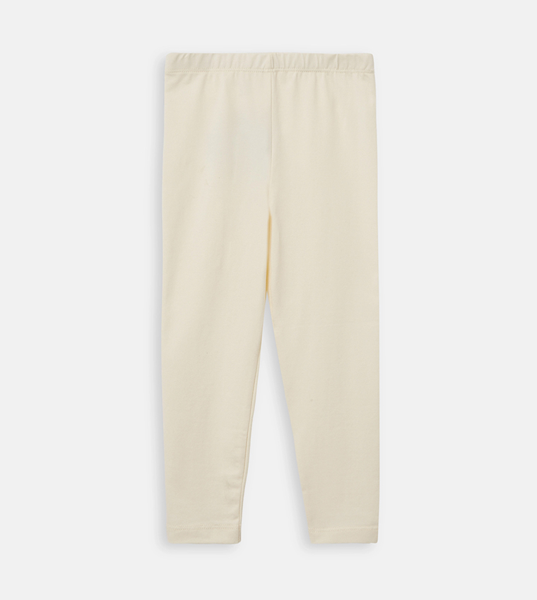 Solid Elastic Waist Leggings