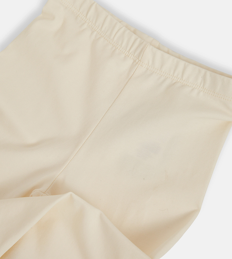 Solid Elastic Waist Leggings