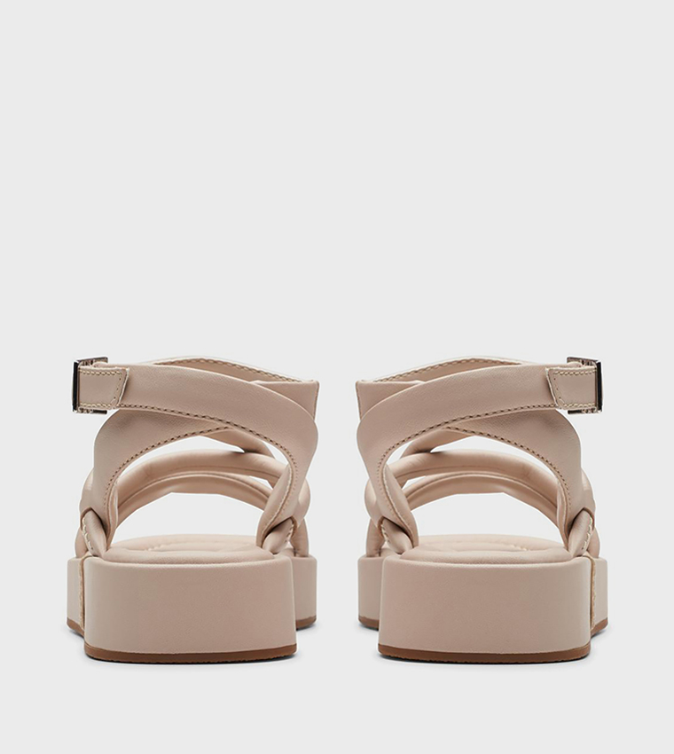 ALDA CROSS Buckle Closure Strap Platform Sandals