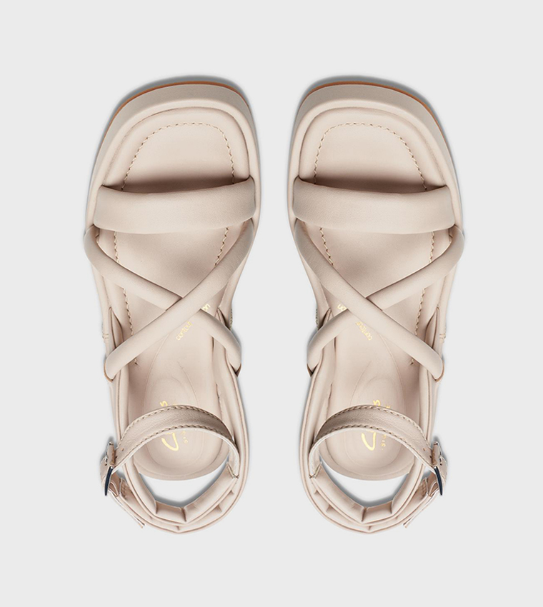 ALDA CROSS Buckle Closure Strap Platform Sandals