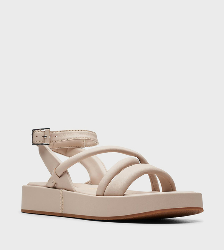 ALDA CROSS Buckle Closure Strap Platform Sandals