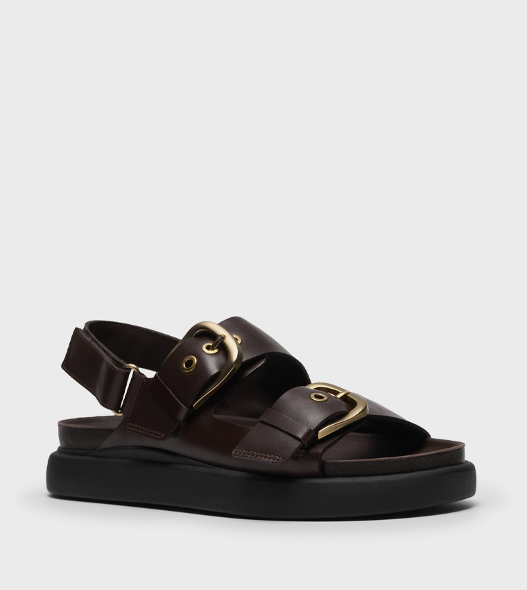 Clarks  Flat Sandals - Brown Flat Sandals