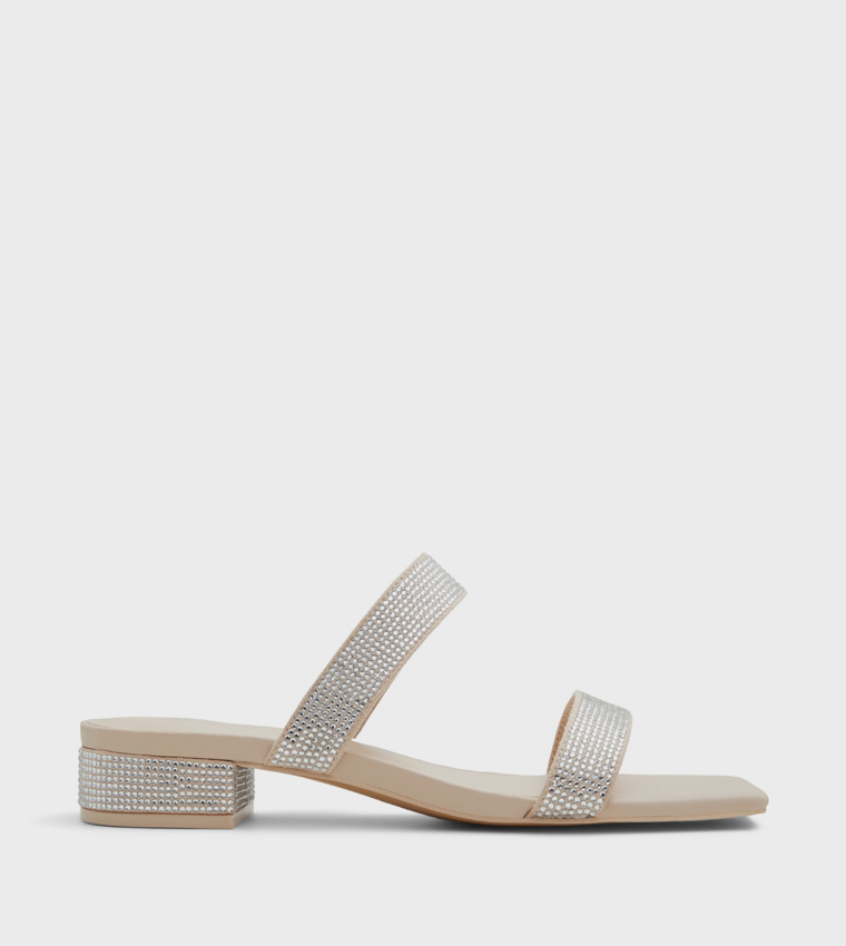 CLARRA Embellished Low Heel Sandals