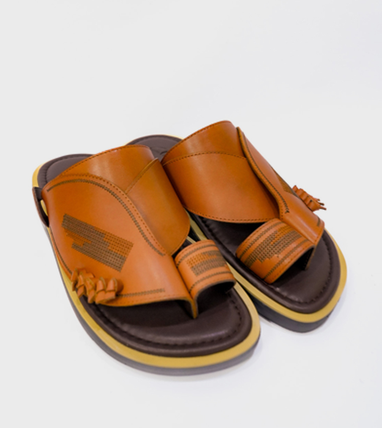 WALKFORDD Embroidered Toe-Post Arabic Sandals