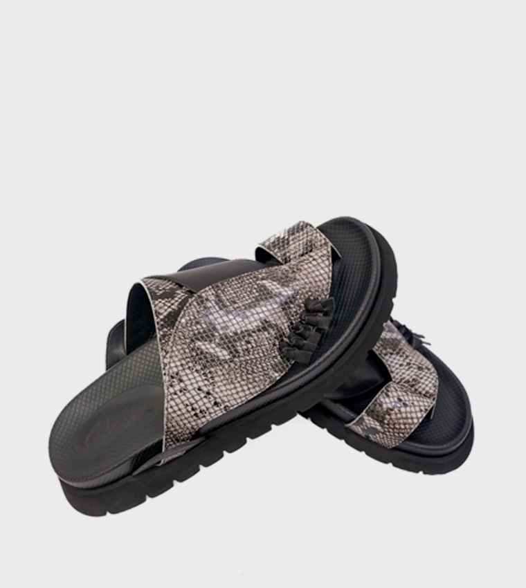 SUNDERR Snakeskin Toe-Post Arabic Sandals