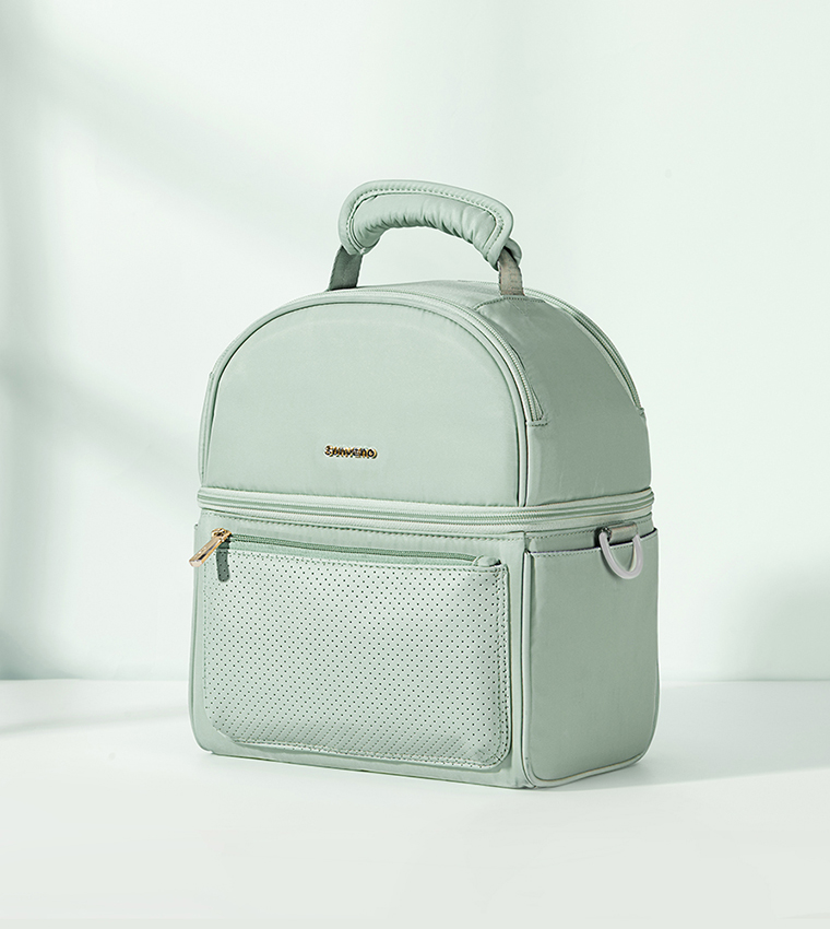 حقيبة غداء معزولة مع صندوق حراري و4 قطع مجموعة أكياس ثلج بنقشة القرش