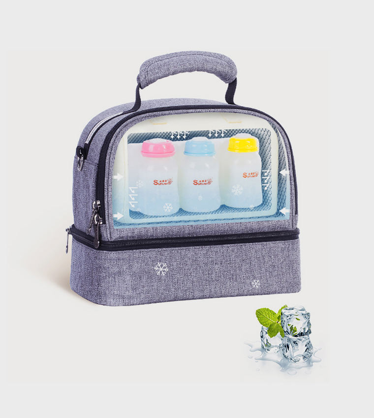 Insulated Lunch Bag with 4 Piece Penguin Ice Pack Set