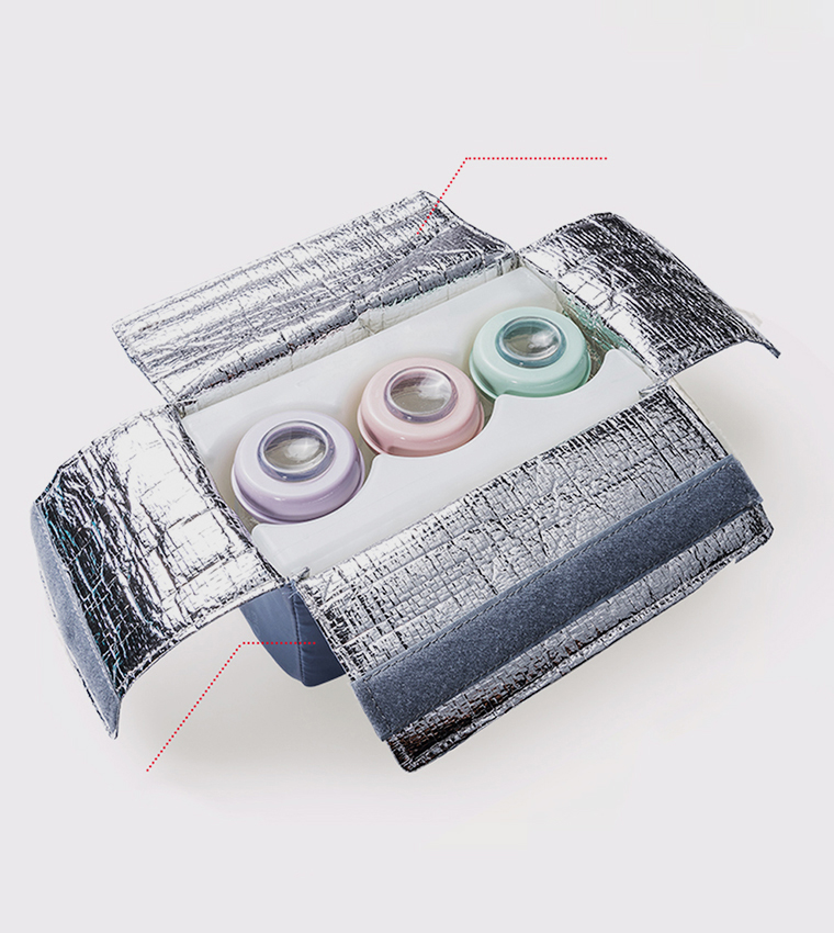 Insulated Lunch Bag with 4 Piece Penguin Ice Pack Set