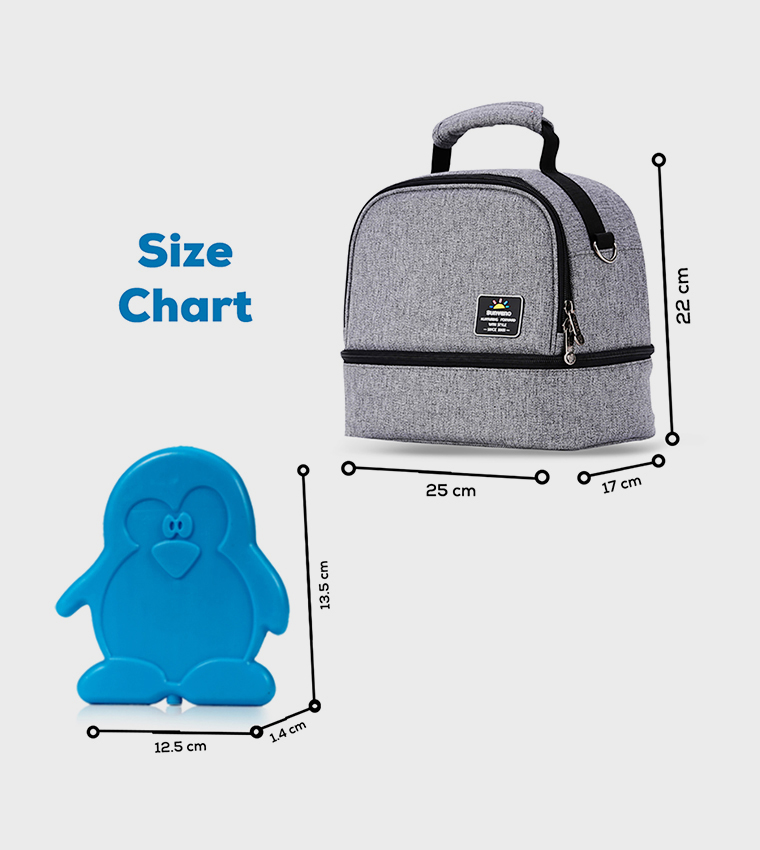 Insulated Lunch Bag with 4 Piece Penguin Ice Pack Set