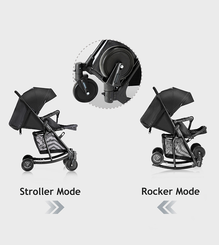 Stroller with Rocker and Diaper Tote Bag Set