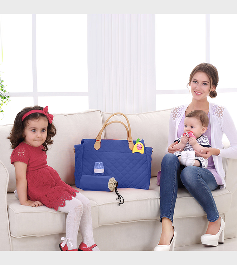 Stroller with Rocker and Diaper Tote Bag Set