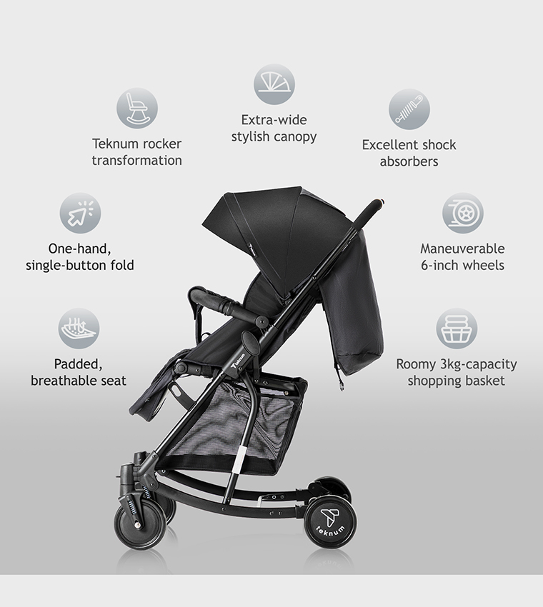 Stroller with Rocker and Diaper Tote Bag Set