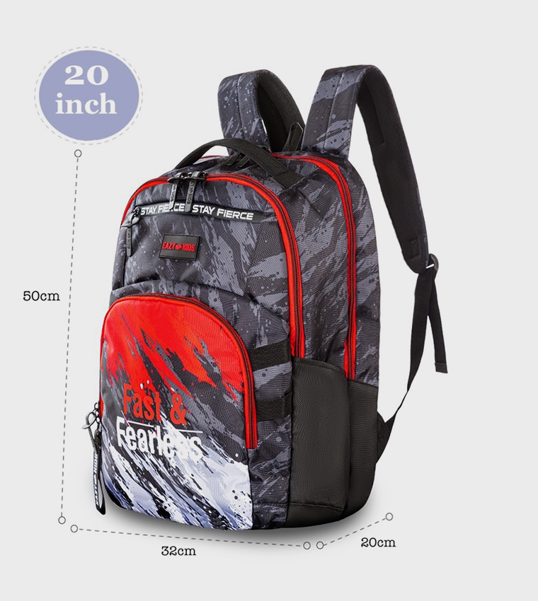 20" 4 Wheel Trolley School Bag - Fast & Fearless